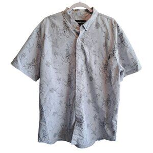 Molokai Surf Co Grey Men XXL Button Down Short Sleeve Hawaii Surfer Octopus